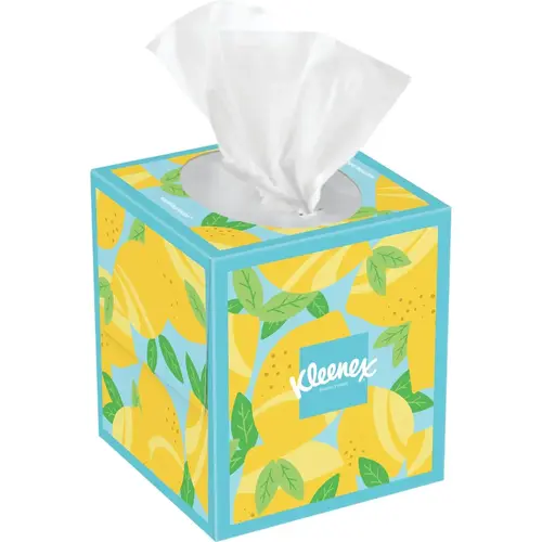 KLEENEX 54271 Soothing Lotion 60 Count 3-Ply Facial Tissues Cube Box White