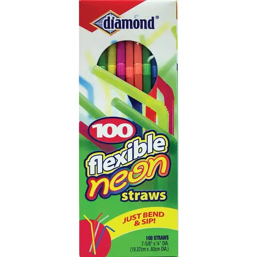 Flexible Neon Straw (100-Count)