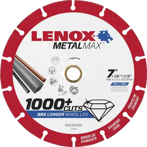 Lenox 1972924 MetalMax 7 In. Segmented Rim Dry Cut Diamond Blade