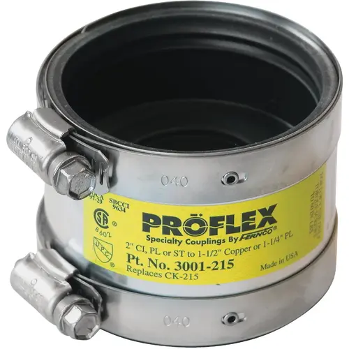 ProFlex P3001-33 3 In. x 3 In. PVC Shielded Coupling - Cast-Iron, Plastic, Steel to Copper