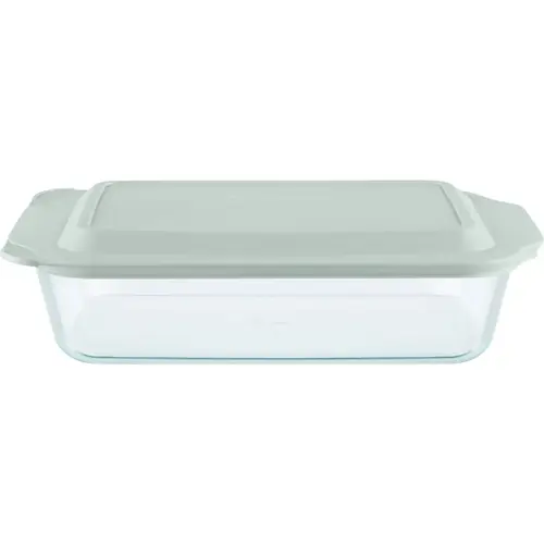Pyrex 1134582 9 In. x 13 In. x 3 In. Glass Deep Baking Dish with Sage Lid
