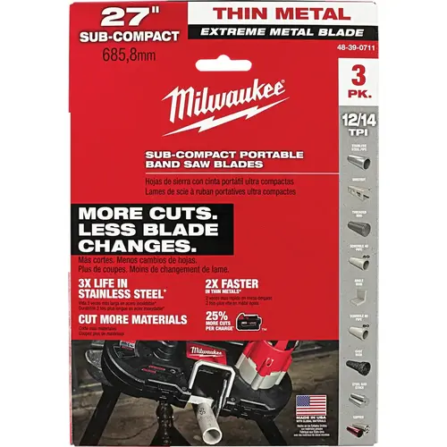 27 In. 12/14 TPI Extreme Metal Band Saw Blade - pack of 3