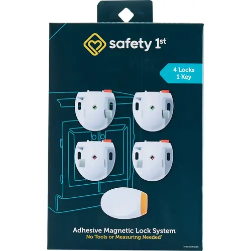 Safety 1st HS293 Plastic Adhesive Magnetic Lock System (4-Lock Set)