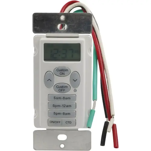 Prime WMTNIWP EZ-Set 125V 24 Hr. Digital In-Wall Timer White