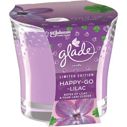 GLADE 3679 3.4 Oz. Happy-Go-Lilac Candle Purple