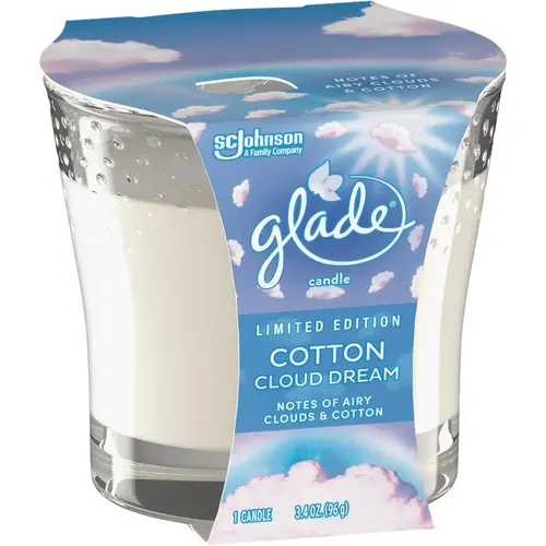 GLADE 3677 3.4 Oz. Cotton Cloud Dream Candle White