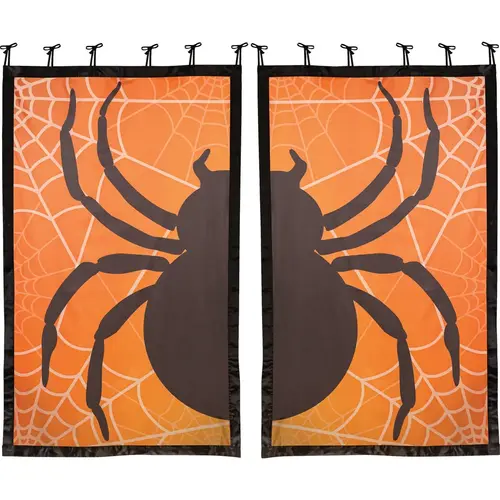 EVERGREEN 13WSP11047 Shadow Scapes Black Spider Window Shade (Set of 2)