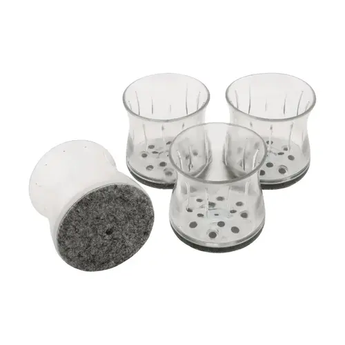 Magic Sliders 26845 Magic Fit 1-1/2 In. - 1-3/4 In. Round Felt Furniture Leg Cup Gray - pack of 4