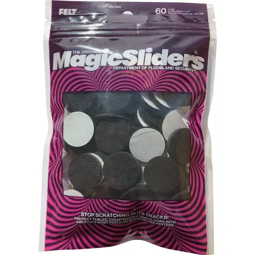 1 In. Dark Brown Felt Pads (60-Count)