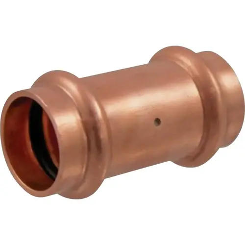 Wrot Copper Pipe Coupling: 1-1/4" Fitting, P x P, Press Fitting, Lead Free
