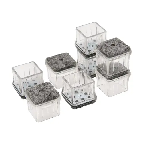 Magic Sliders 26423 Magic Fit - .59 In. - .70 In. Square Felt Furniture Leg Cup Gray - pack of 8