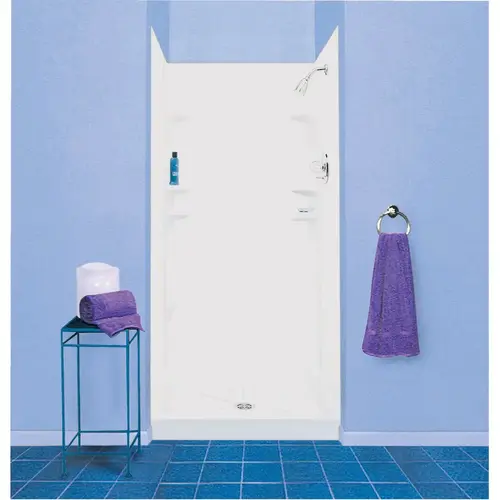 Mustee 247WHT Durawall 48 In. x 71.5 In. x 42 In. Alcove Shower Wall Set in White (5-Piece)