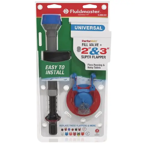 Fluidmaster Performax Fill Valve and Flapper Kit Multicolored Plastic/Rubber for Universal
