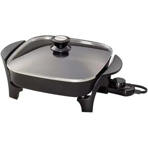 Presto 06626 11 In. Electric Skillet with Glass Cover Black