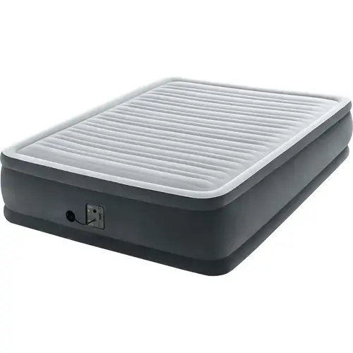 Intex 64413ED Queen Size Air Mattress with Built-In Electric Pump Gray