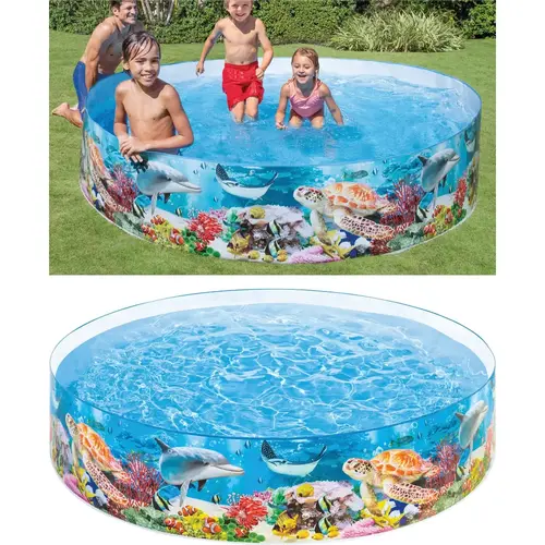 Intex 58472EP 18 In. D. x 8 Ft. Dia. Polyethylene Deep Blue Sea Snapset Pool
