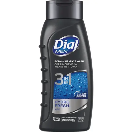 DIAL 2635963 Men 16 Oz. Hydro Fresh 3-In-1 Body, Hair & Face Wash