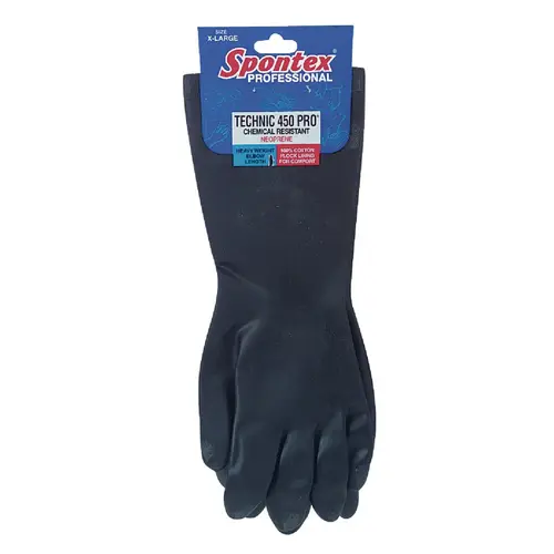 Spontex 33557 Technic 450 Pro Medium Neoprene Rubber Glove Black Pair