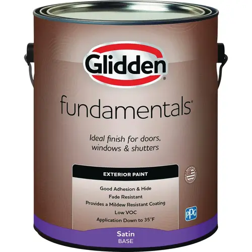 Glidden GLFEXT20B1/01 Fundamentals Exterior Paint Satin White Pastel Base Gallon