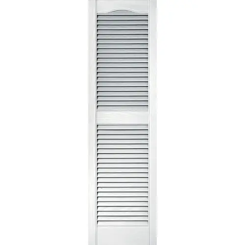 Builders Edge 023140052001 15 In. x 52 In. Vinyl Louvered Shutter, White - pack of 2