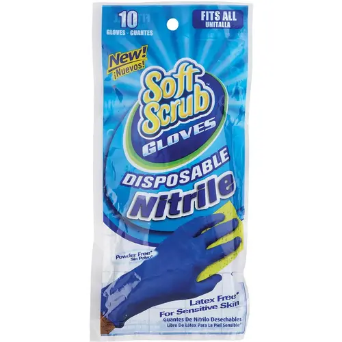 SOFT SCRUB 11110-26 1 Size Fits All Nitrile Disposable Glove Blue - pack of 10