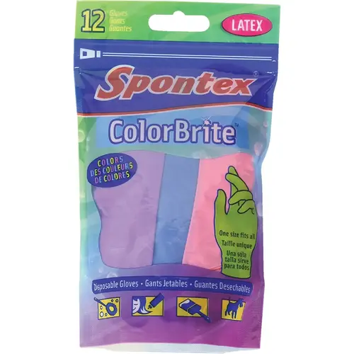 Spontex 76154 ColorBrite Disposable Gloves - pack of 12