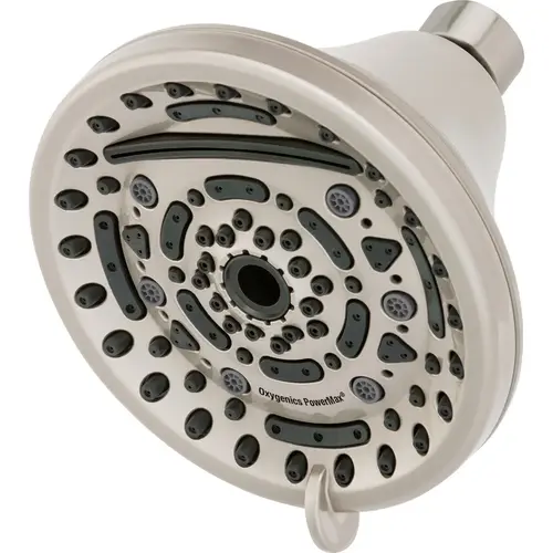 Oxygenics 52588 PowerMax 9-Spray 1.8 GPM Fixed Shower Head, Brushed Nickel