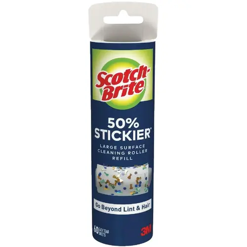 50% Stickier Large Surface Lint Roller Refill, 60 Sheets