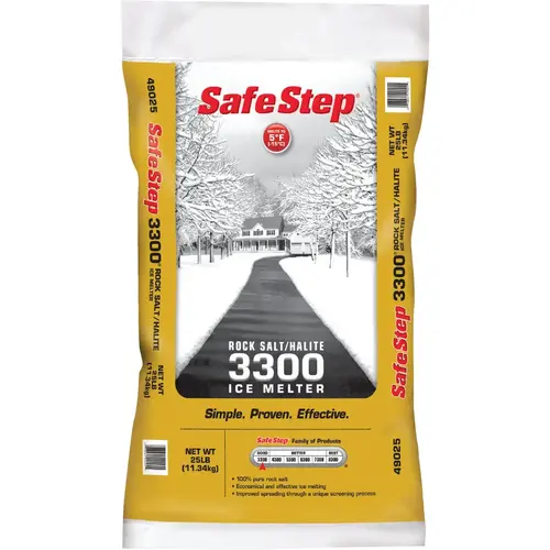 Safe Step 806661 3300 25 Lb. Rock Salt/Halite Ice Melt Large Pellets