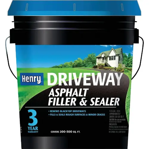 HENRY HE175074 Driveway Asphalt Filler and Sealer, Liquid, Black/Brown, 4.75 gal Pail