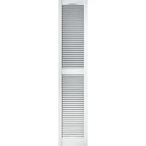 Builders Edge 023140072001 15 In. x 72 In. Vinyl Louvered Shutter, White - pack of 2