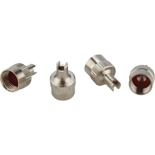 Tru-Flate 38-600-4 Metal Screwdriver Type Tire Valve Cap Metallic - pack of 4