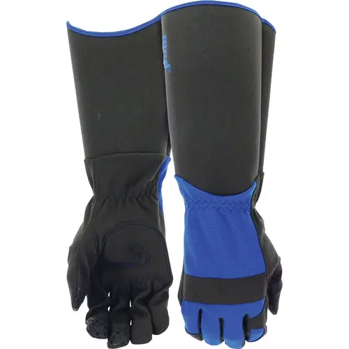 mud MD53011BB-LXL Men's Large/XL Brilliant Blue Synthetic Leather Palm Extended Sleeve Gauntlet Glove