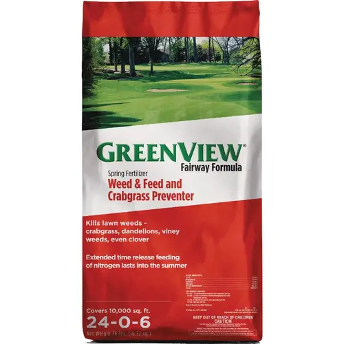 GreenView 2129173 Fairway 36 Lb. 10,000 Sq. Ft. 24-0-6 Spring Fertilizer Weed & Feed and Crabgrass Preventer