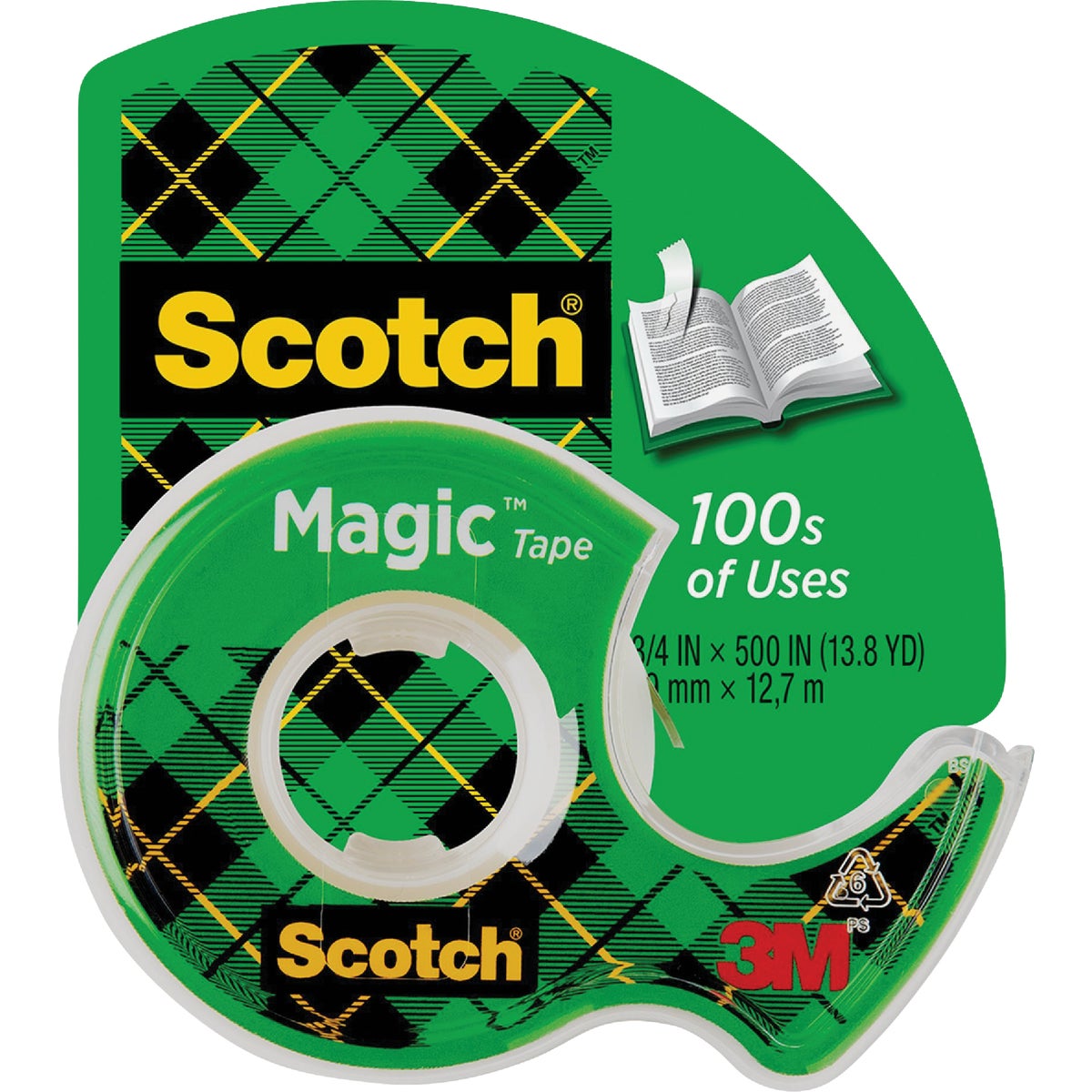 SCOTCH 122 Magic Tape, 3/4 In. x 650 In. Transparent