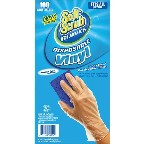 SOFT SCRUB 11200-16 1 Size Fits All Vinyl Disposable Glove Clear - pack of 100