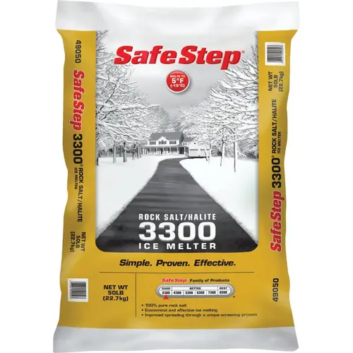 Safe Step 806653 3300 50 Lb. Rock Salt/Halite Ice Melt Large Pellets