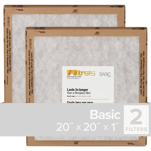 20 In. x 20 In. x 1 In. Basic MPR Flat Panel Furnace Filter, MERV 2 - pack of 48
