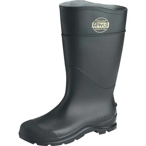 Servus 18821-BLM-100 Men's Size 10 Black Steel Toe PVC Rubber Boot Pair