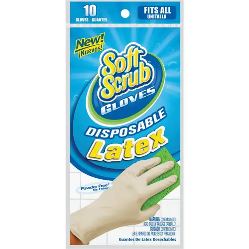 SOFT SCRUB 11310-26 1 Size Fits All Latex Disposable Glove Blue - pack of 10