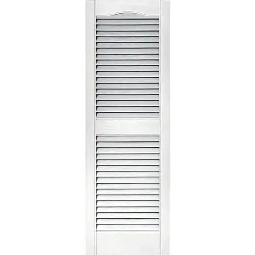 Builders Edge 023140043001 15 In. x 43 In. Vinyl Louvered Shutter, White - pack of 2