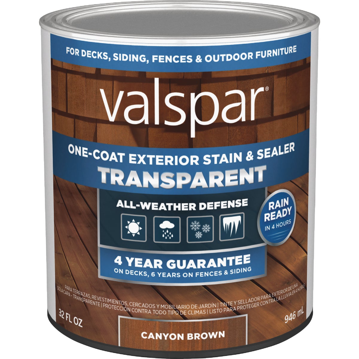 VALSPAR/CABOT VL1028077-14 Valspar One-Coat Transparent
