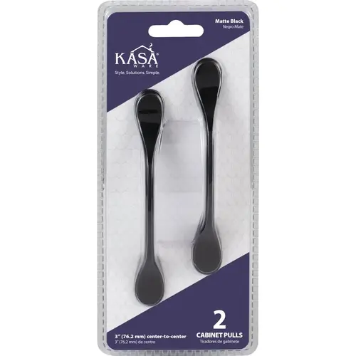 KasaWare K9973MB-2 5 In. Matte Black Cabinet Pull - pack of 2