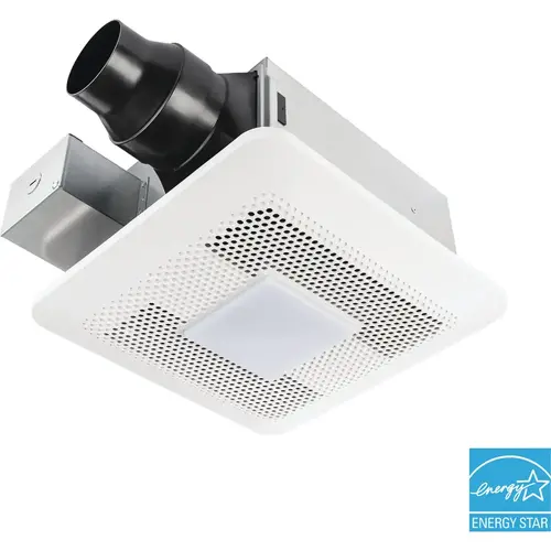 Whisper Remodel 80/110 CFM 0.3/0.8 Sones 120V Auto Bath Exhaust Fan with LED Light White