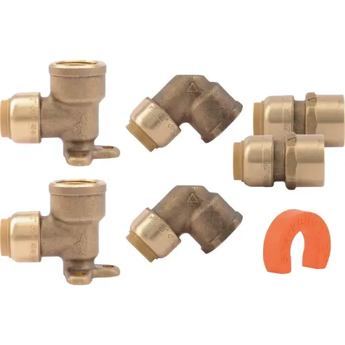 1/2 In. Push-to-Connect Shower Brass Installation Kit