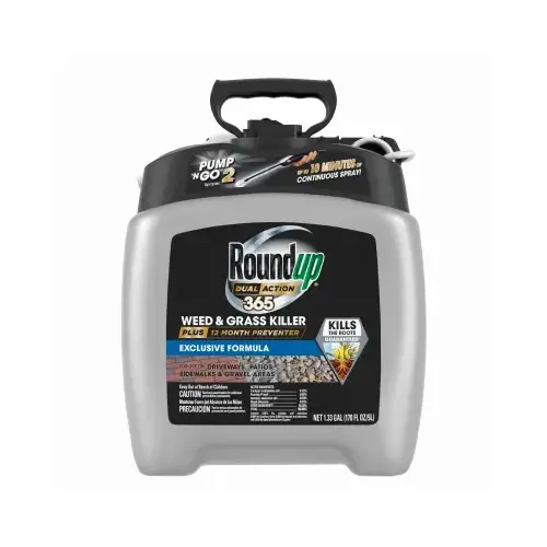 SCOTTS ORTHO ROUNDUP 5725204 Dual Action 365 Pump 'N Go 1.33 Gal. Exclusive Formula Sprayer Weed & Grass Killer Colorless