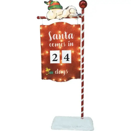 Peanuts 97321 48 In. Santa Countdown Sign