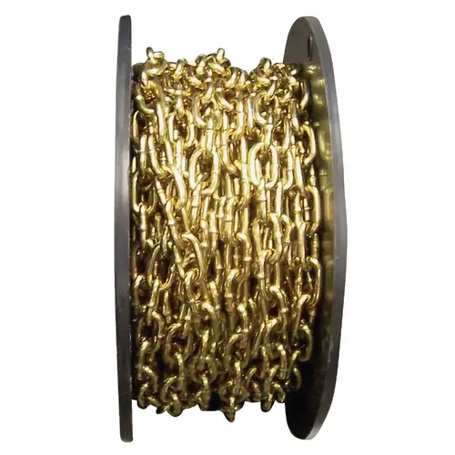 Campbell 0723367 #3 50 Ft. Brass Finished Low-Carbon Steel Coil Chain