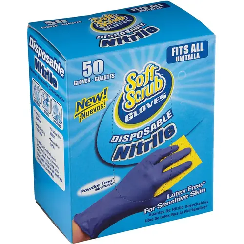 SOFT SCRUB 11150-16 1 Size Fits All Nitrile Disposable Glove Blue - pack of 50