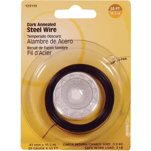 Hillman 123119 Anchor Wire 50 Ft. 28 Ga. Dark Annealed Steel General Purpose Wire